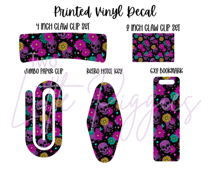 Printed Vinyl - Skelli Flowers