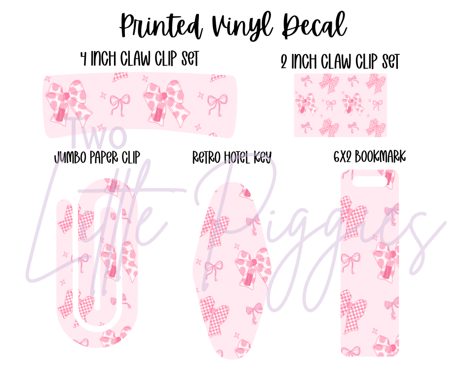Printed Vinyl - Pink Western Bows