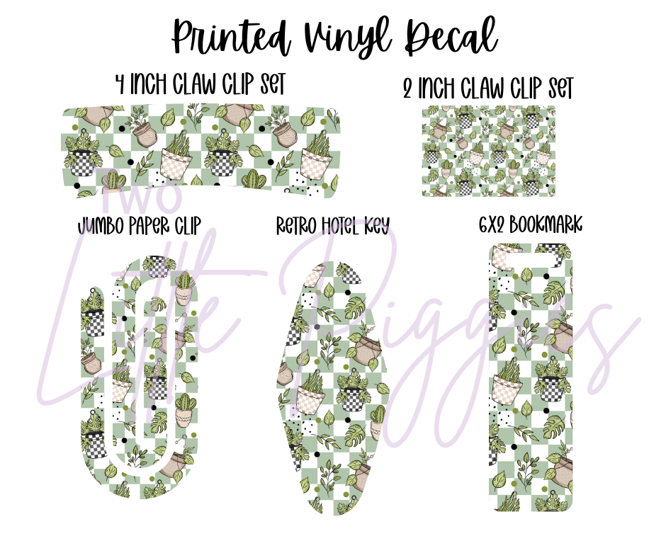 Printed Vinyl - Checkered Plants