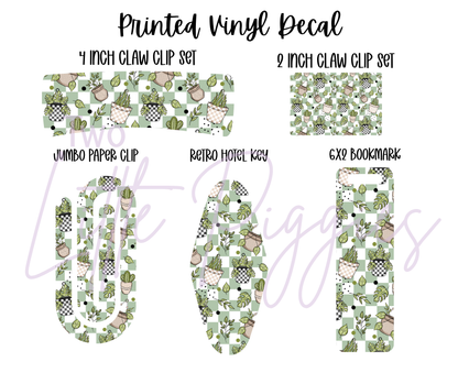 Printed Vinyl - Checkered Plants
