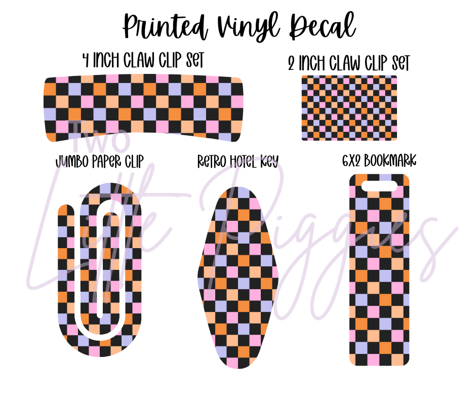 Printed Vinyl - Halloween Checker