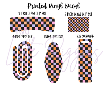 Printed Vinyl - Halloween Checker