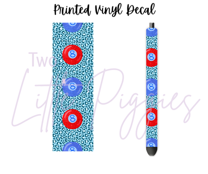 Printed Vinyl - 4th of July -RWB 8 Ball