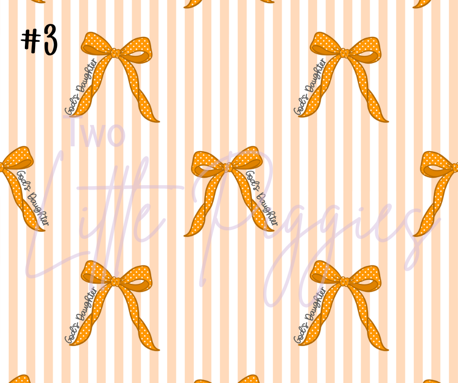 Printed Vinyl - God's Daughter Bows