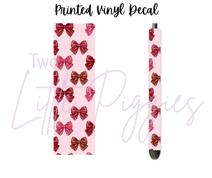 Printed Vinyl - Pink Glitter Bows
