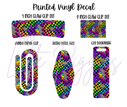Printed Vinyl - Rainbow Checkers Bolts