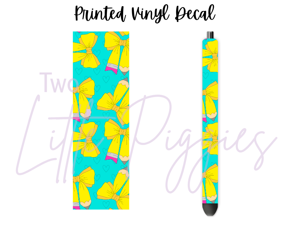 Printed Vinyl - Back to School - Pencil Bows