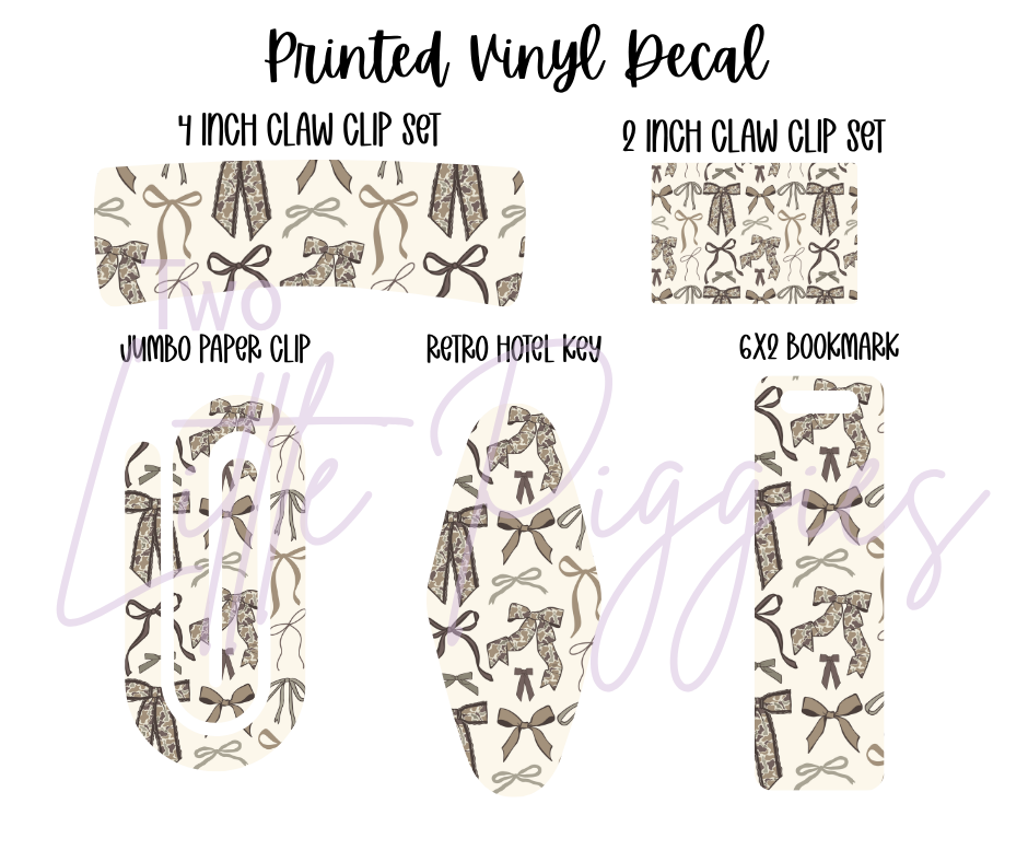 Printed Vinyl - Camo Bows