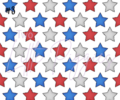Printed Vinyl - 4th of July - Stars and Bows