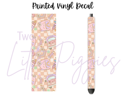 Printed Vinyl - Back to School - Checkered