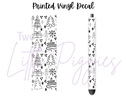 Printed Vinyl - Sassy Exclusive - Christmas Doodle