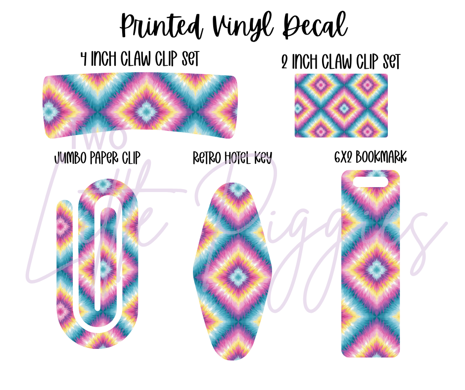 Printed Vinyl - Diamond Tie Dye