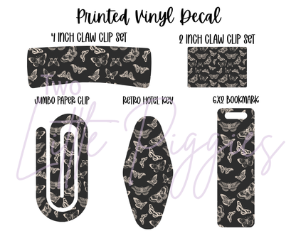 Printed Vinyl - Black and Cream Moths