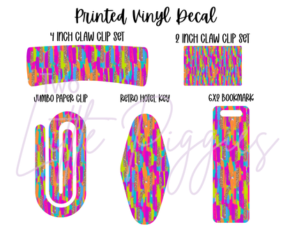 Printed Vinyl - Brushstroke Neon