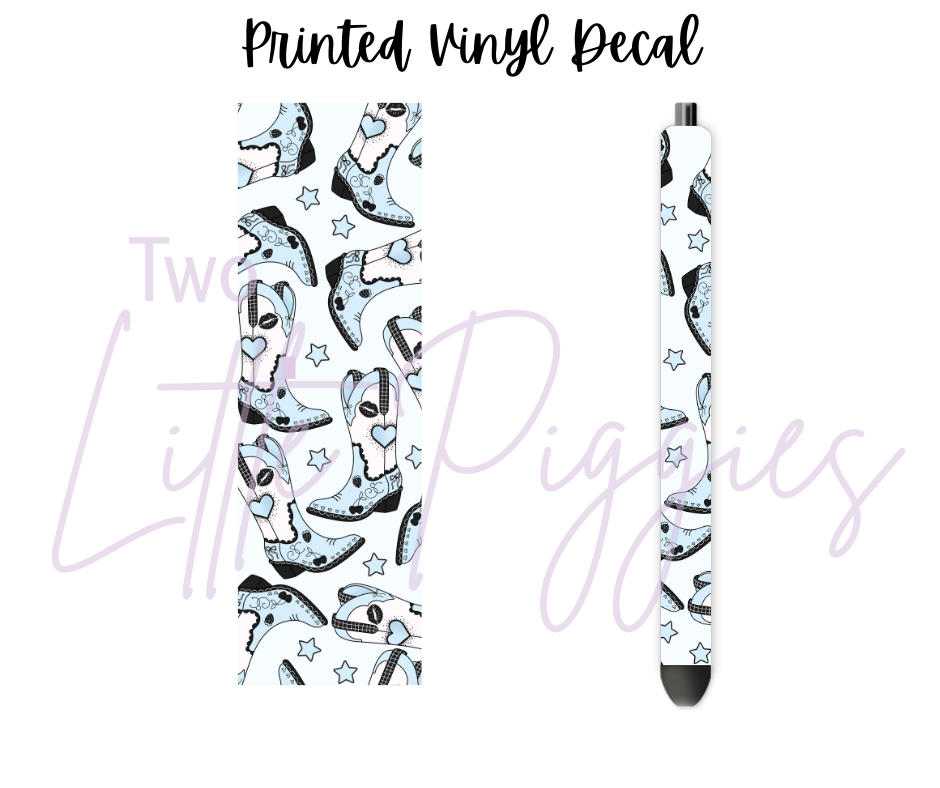 Printed Vinyl - 4th of July - Blue Lover Cowgirl Boot