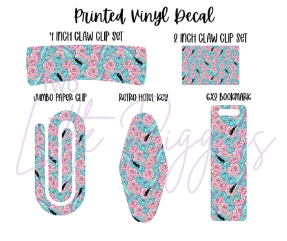 Printed Vinyl - Knives and Flowers