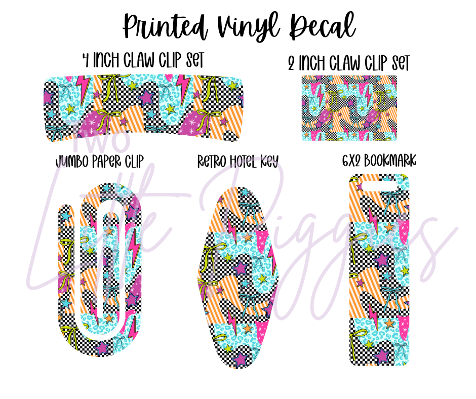 Printed Vinyl - Grunge Checkered Leopard