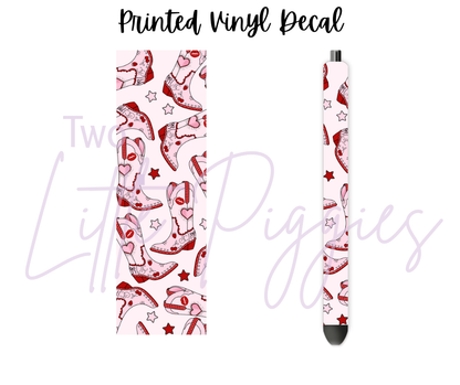 Printed Vinyl - 4th of July - Red Lover Cowgirl Boot