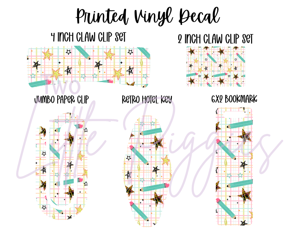 Printed Vinyl - Pencil Star Plaid