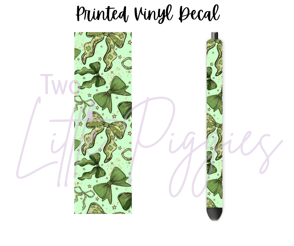Printed Vinyl - St. Patrick's - Clover Bows
