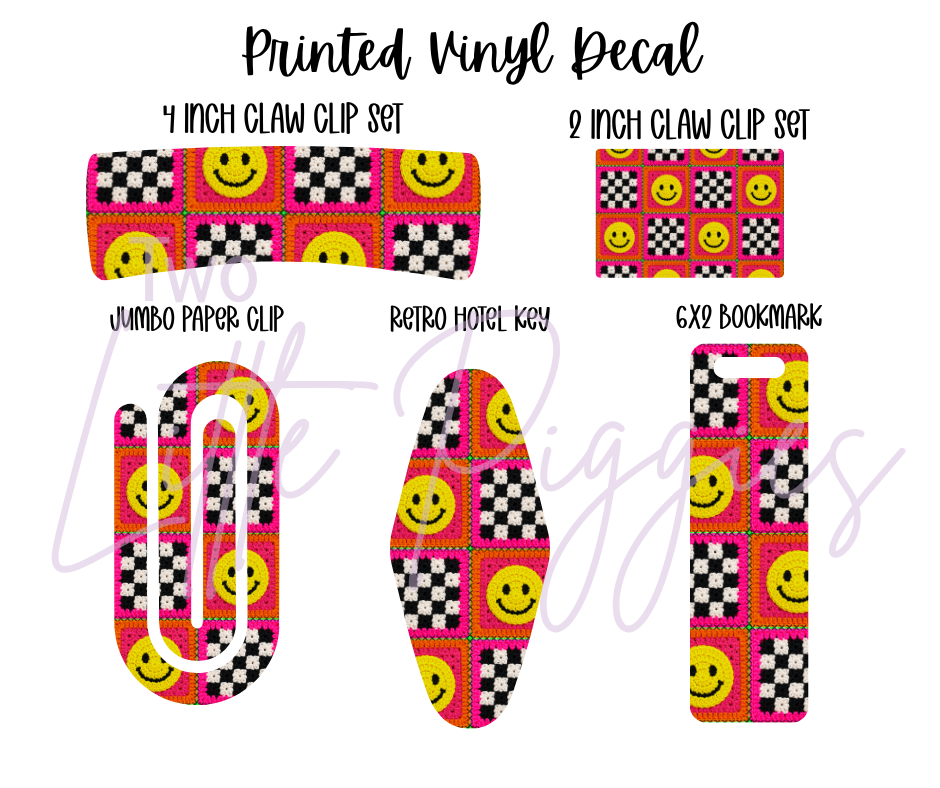 Printed Vinyl - Crochet Smiley
