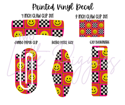 Printed Vinyl - Crochet Smiley
