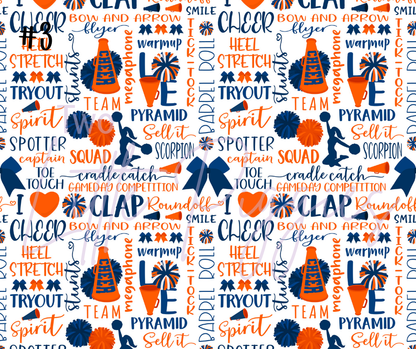 Printed Vinyl - Cheer - Navy and Orange