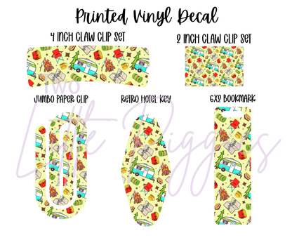 Printed Vinyl - Let's Go Camping - Yellow