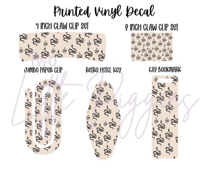 Printed Vinyl - Black and Cream Snakes
