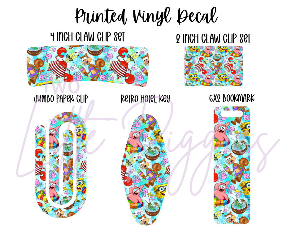 Printed Vinyl - Sponge Bob Summer