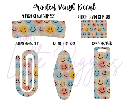 Printed Vinyl - Embroidered Smiles