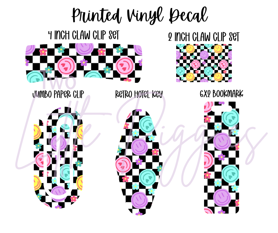 Printed Vinyl - Checkered Smiles
