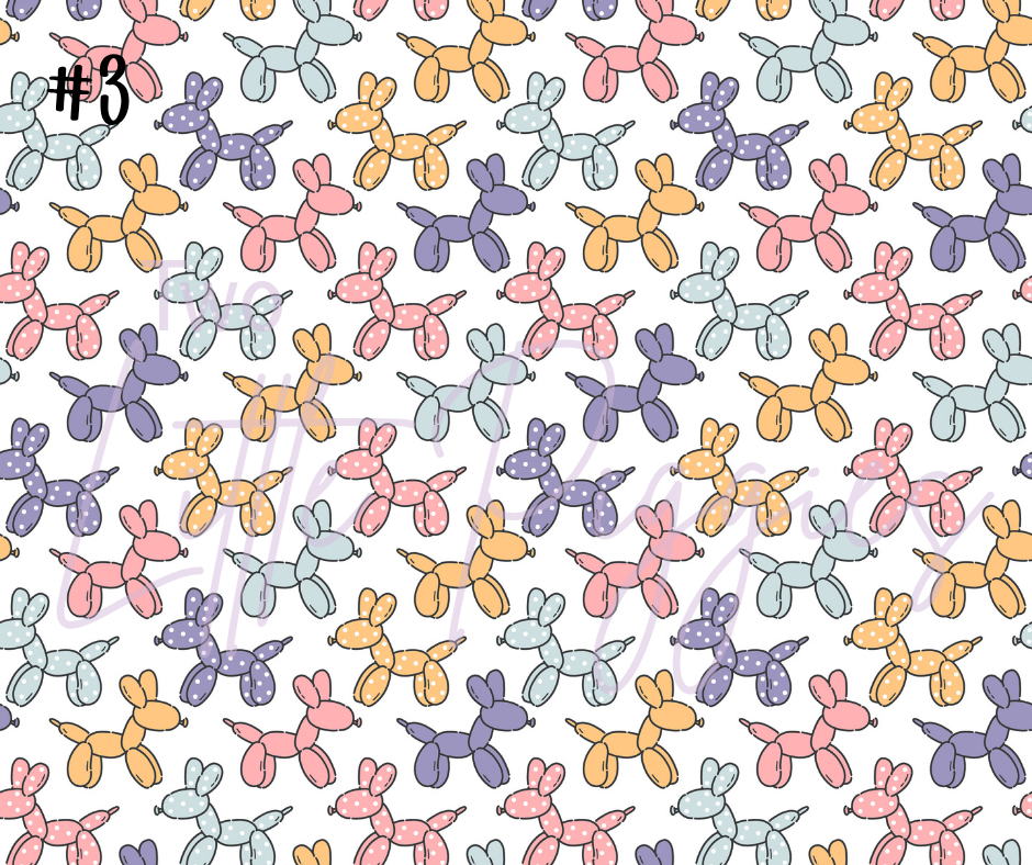 Printed Vinyl - Retro Balloon Dog - Purple