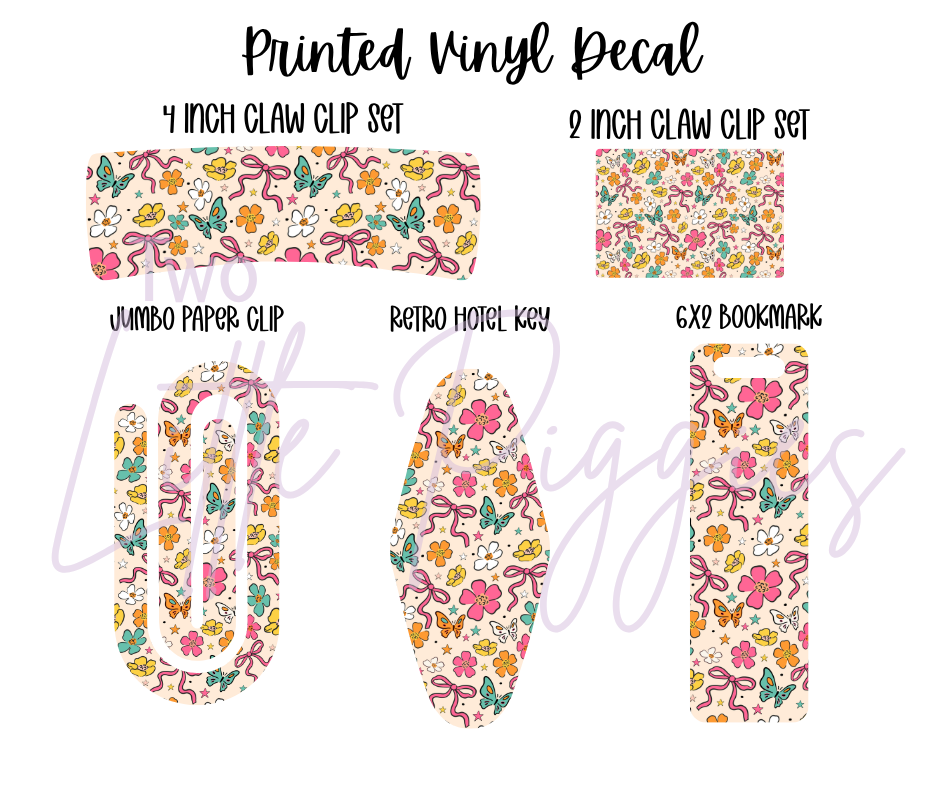 Printed Vinyl - Retro Bows on Cream