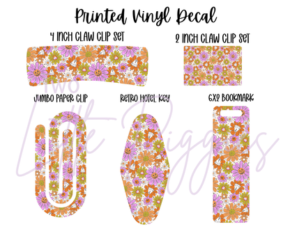 Printed Vinyl - Retro Halloween Flowers