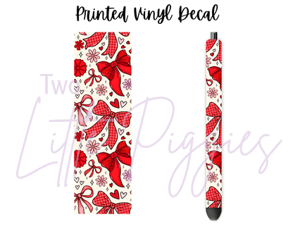 Printed Vinyl - Red and Pink Bows