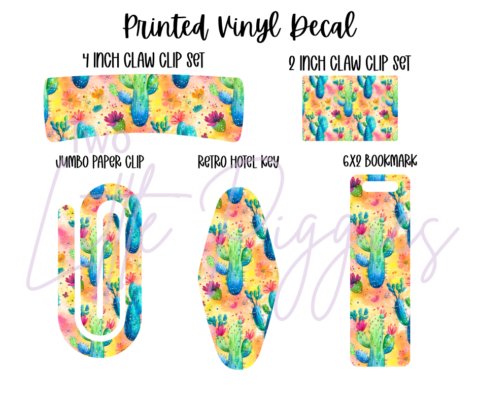 Printed Vinyl - Watercolor Cactus