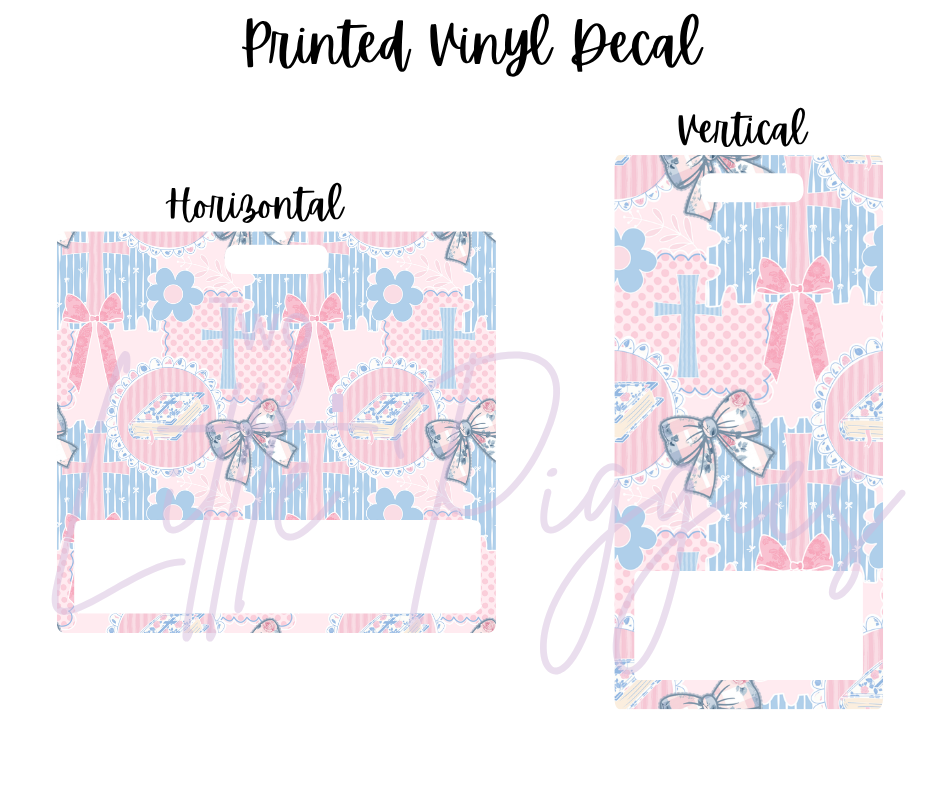 Printed Vinyl - Crosses and Bows