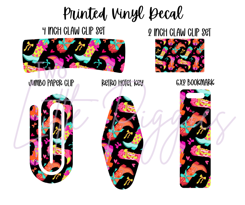 Printed Vinyl - Neon Cowgirl Boots