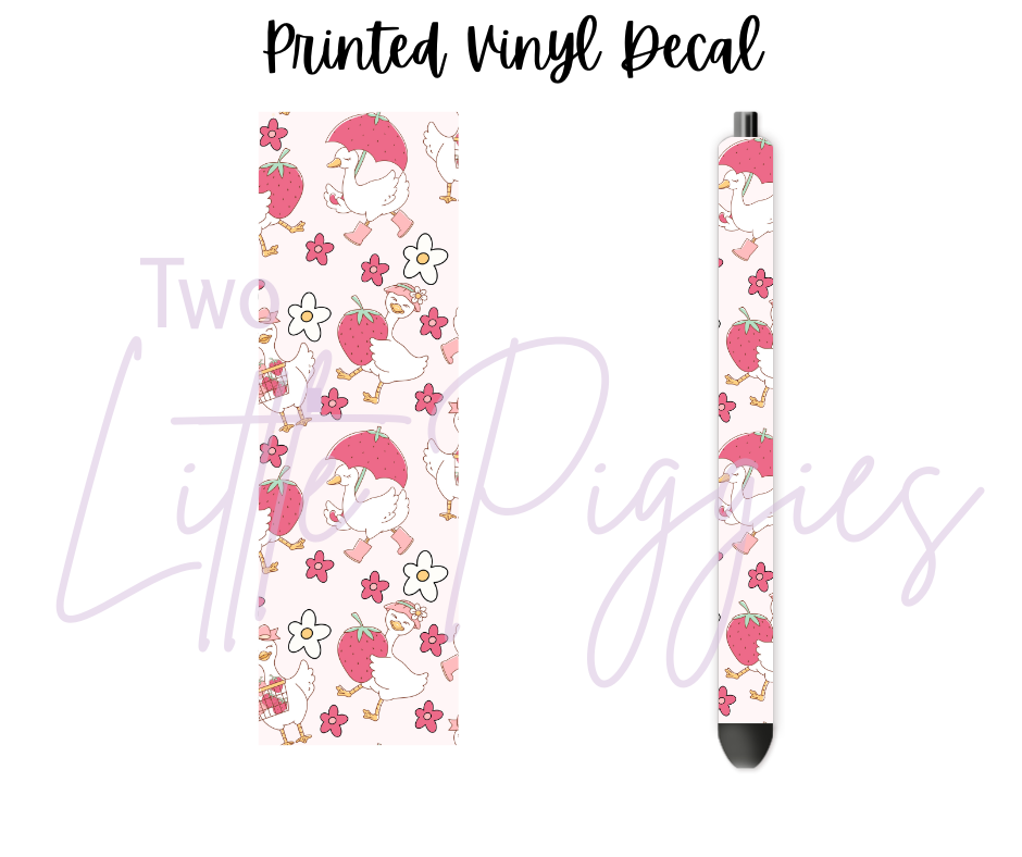 Printed Vinyl -  Strawberry Silly Goose