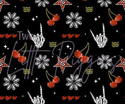Printed Vinyl - Cherry Skelli Hand