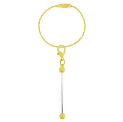 Keychain Cable Loop with Beadable Bar and Screw Lock (3pc)