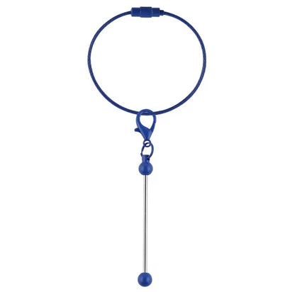 Keychain Cable Loop with Beadable Bar and Screw Lock (3pc)