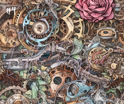 Printed Vinyl - Colorful Steampunk