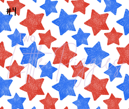 Printed Vinyl - 4th of July - Stars and Bows