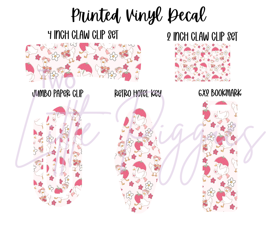 Printed Vinyl -  Strawberry Silly Goose