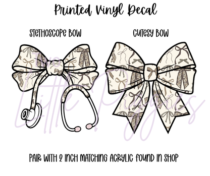 Printed Vinyl - Camo Bows