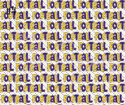 Printed Vinyl - Football - Purple and Gold