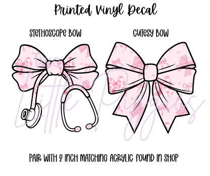 Printed Vinyl - Pink Western Bows