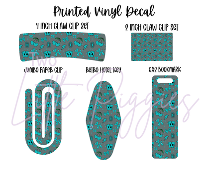 Printed Vinyl - Western Teal Crackle